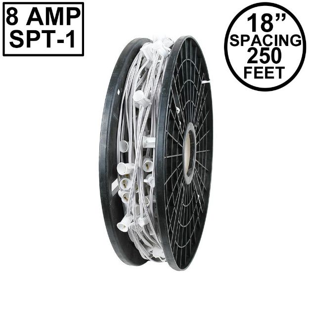 C9 250' Spool 18" Spacing 8 Amp White Wire
