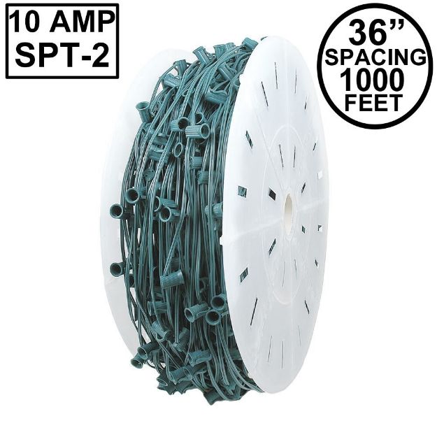 10 Amp C9 1000' Reel Green Wire 36" Spacing