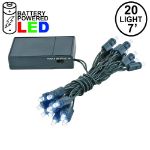 20 LED Battery Operated Lights Pure White Green Wire