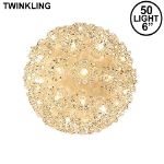 50 Light 6" Clear Twinkling Starlight Spheres