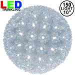 150 Twinkle LED 10" Sphere Pure White