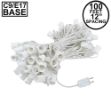 C9 100' String on White Wire, 100 Sockets