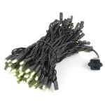 Commercial Grade Wide Angle 100 LED Warm White  50' Long on Black Wire