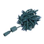 Coaxial 50 LED Blue 4" Spacing Green Wire