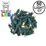 Coaxial 50 LED Warm White 4" Spacing Green Wire
