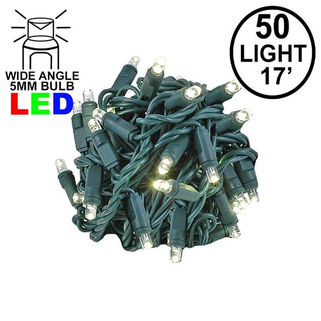 Coaxial 50 LED Warm White 4" Spacing Green Wire