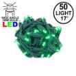 Coaxial 50 LED Green 4" Spacing Green Wire