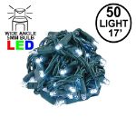 Coaxial 50 LED Pure White 4" Spacing Green Wire