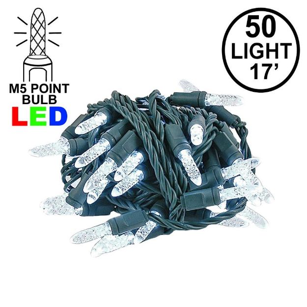 Coaxial 5M 50 LED Pure White 4" Spacing Green Wire