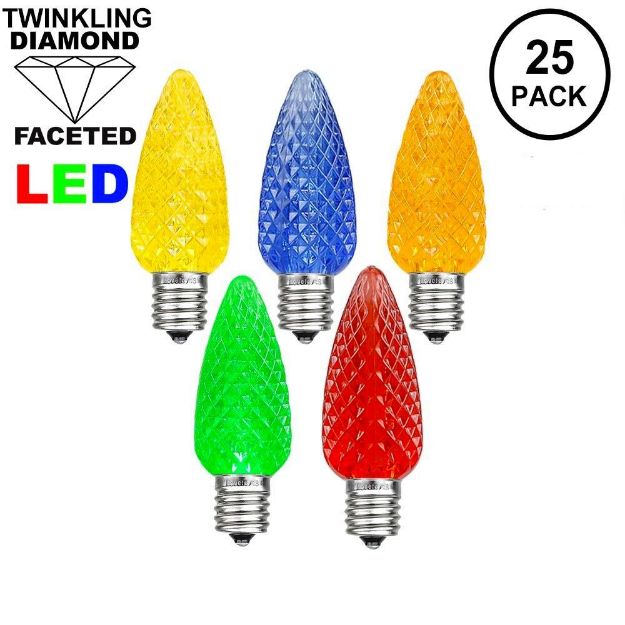 Twinkle Multi/Assorted C9 LED Replacement Bulbs 25 Pack
