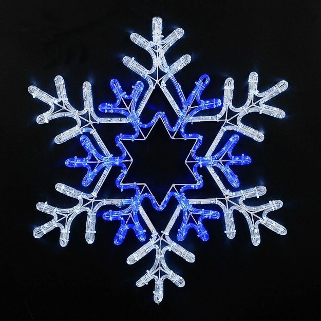 30" Deluxe Pure White/Blue LED Snowflake 