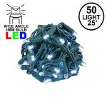 Coaxial 50 LED Pure White 6" Spacing Green Wire