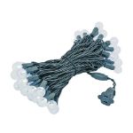 G20 50 LED Bubble Pure White 6" Spacing Green Wire