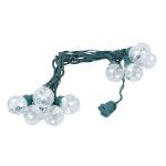 10 Pure White Sparkle Orb LED G40 Pre-Lamped String Lights