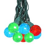 10 Multi Sparkle Orb LED G40 Pre-Lamped String Lights