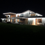 25 Light String Set with Pure White LED C7 Bulbs on White Wire