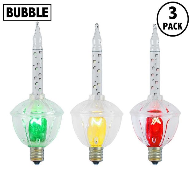 Clear Bubble Light With Clear Multi Base Replacements 3 Pack 