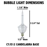 Clear Bubble Light With Silver Glitter Replacements 3 Pack 