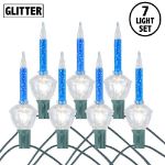Blue Bubble Light Clear Base Set with Silver Glitter