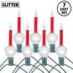 Red Bubble Light Clear Base Set with Silver Glitter