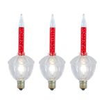 Red Bubble Light Clear Base Set with Silver Glitter