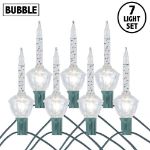 Clear with Clear Base Bubble Light Set 7 Lamps