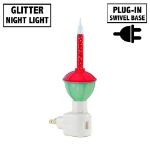 Red with Silver Glitter Bubble Christmas Night Light