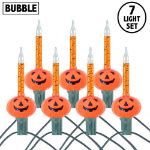 Orange Pumpkin Halloween Bubble Light Set