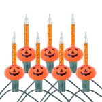 Orange Pumpkin Halloween Bubble Light Set