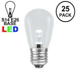 Designer Series Pure White S14 LED Medium Base e26 Bulbs 25 Pack