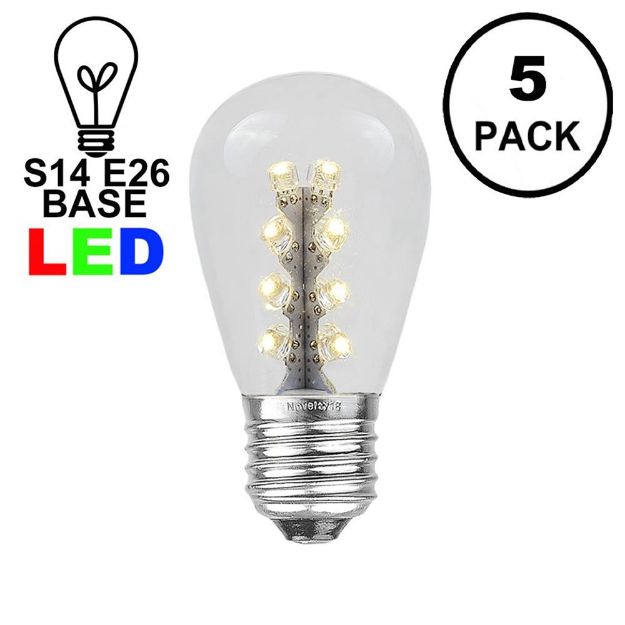 Warm White S14 LED Medium Base e26 Bulbs w/ 16 LEDs - 5pk