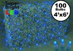 Blue LED Net Lights 4x6 Green Wire
