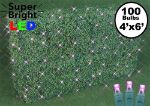 Pink LED Net Lights 4x6 Green Wire