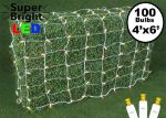 Yellow LED Net Lights, White Wire 4x6