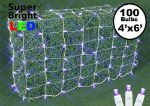 Purple LED Net Lights, White Wire 4x6
