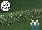 Warm White LED Net Lights 2x10 Green Wire