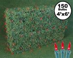 4' X 6' Super Bright Red Net Lights - Green Wire