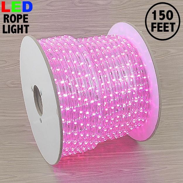 Pink LED Rope Light Spool 150' 1/2" 2 Wire 120V