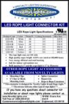 12V AC 6' LED Rope Light Connector Kit for 1/2" 2 Wire Rope Lights