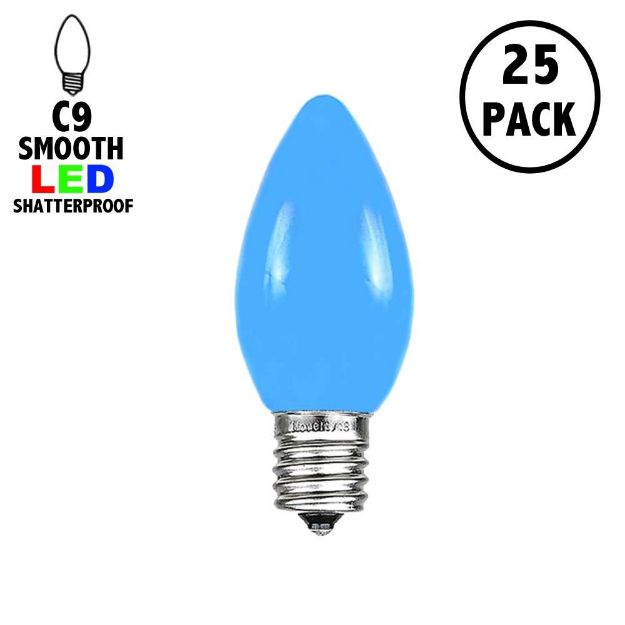 C9 - Blue - Ceramic (plastic) LED Replacement Bulbs - 25 Pack