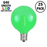 Green - G40 - Plastic Filament LED Replacement Bulbs - 25 Pack