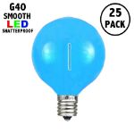 Blue - G40 - Plastic Filament LED Replacement Bulbs - 25 Pack
