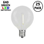 Warm White - G40 - Plastic Filament LED Replacement Bulbs - 25 Pack
