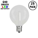 Pure White - G40 - Plastic Filament LED Replacement Bulbs - 25 Pack