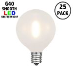 Frosted White - G40 - Plastic Filament LED Replacement Bulbs - 25 Pack