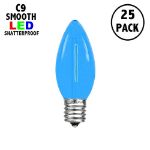 Blue C9 LED Plastic Filament Replacement Bulbs 25 Pack 