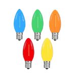 Multi C9 LED Plastic Filament Replacement Bulbs 25 Pack 
