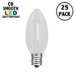 Warm White C9 LED Plastic Filament Replacement Bulbs 25 Pack 