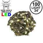 Coaxial 100 LED Warm White 4" Spacing Brown Wire
