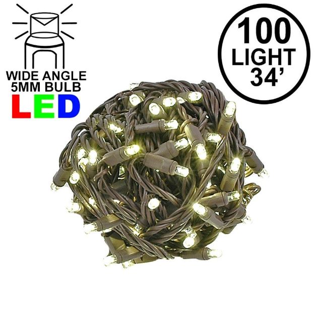 Coaxial 100 LED Warm White 4" Spacing Brown Wire